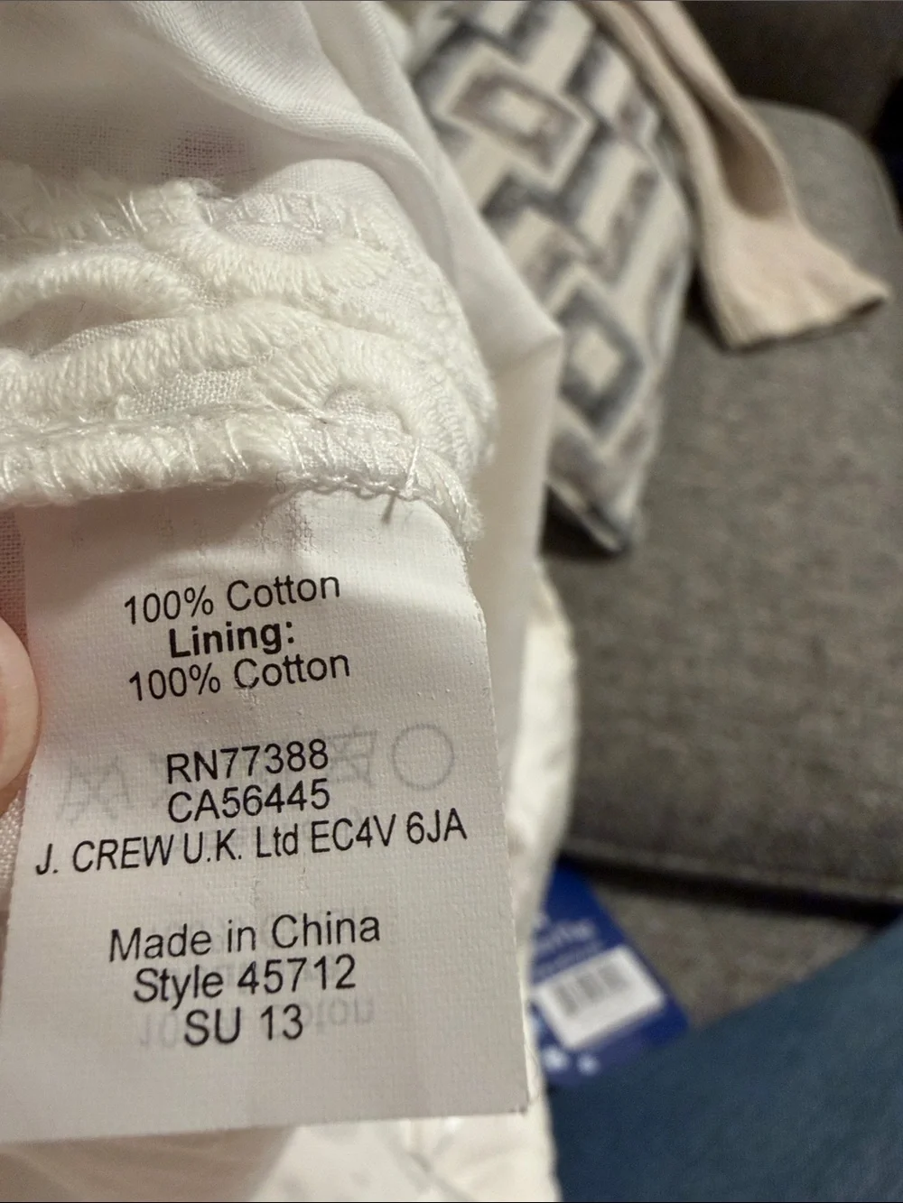J. Crew White Eyelet Mini Skirt 100% cotton Size 10